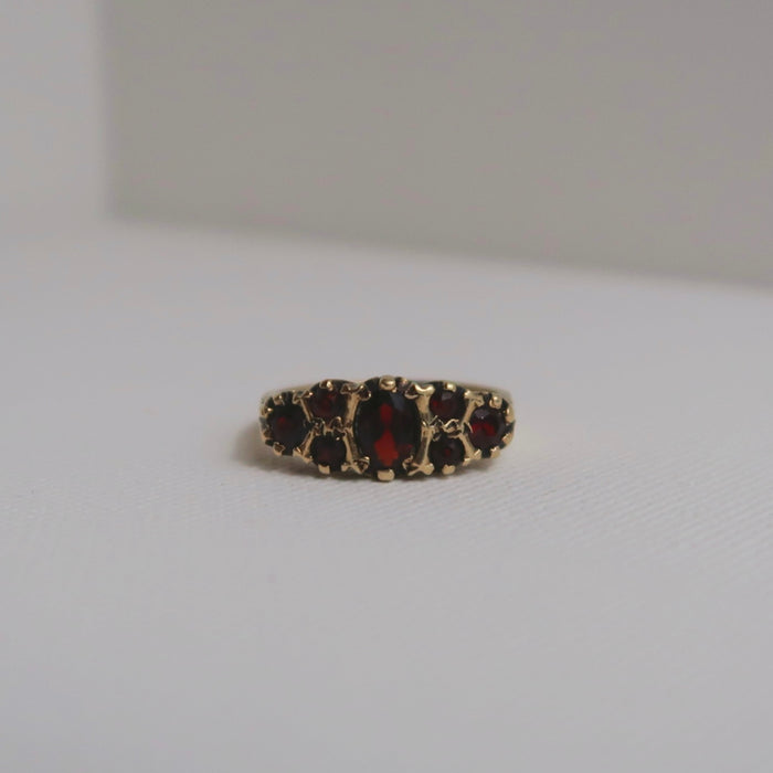 Vintage Boat Style Garnet ring