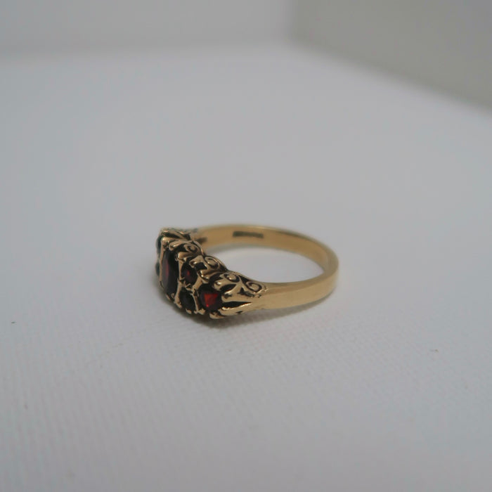 Vintage Boat Style Garnet ring