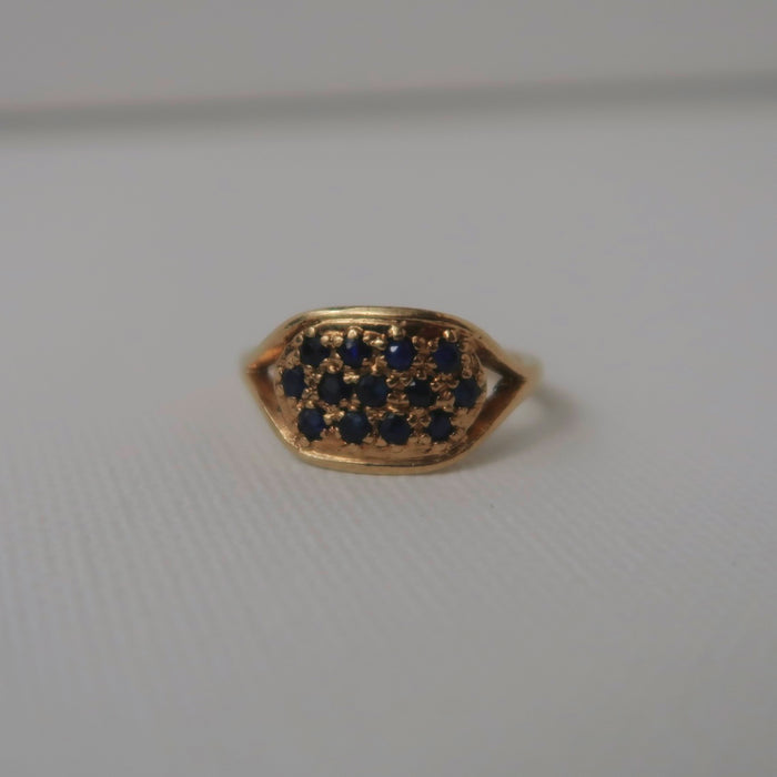 Vintage Sapphire Cluster Ring