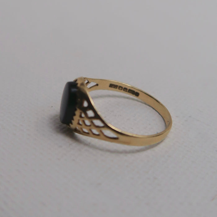 Openwork Onyx Signet Ring