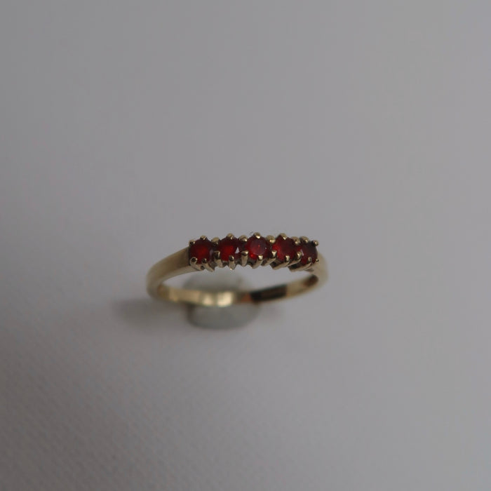 5 Stone Orange Garnet Ring
