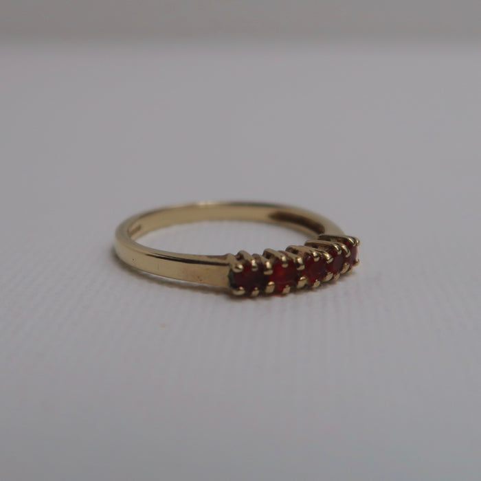 5 Stone Orange Garnet Ring