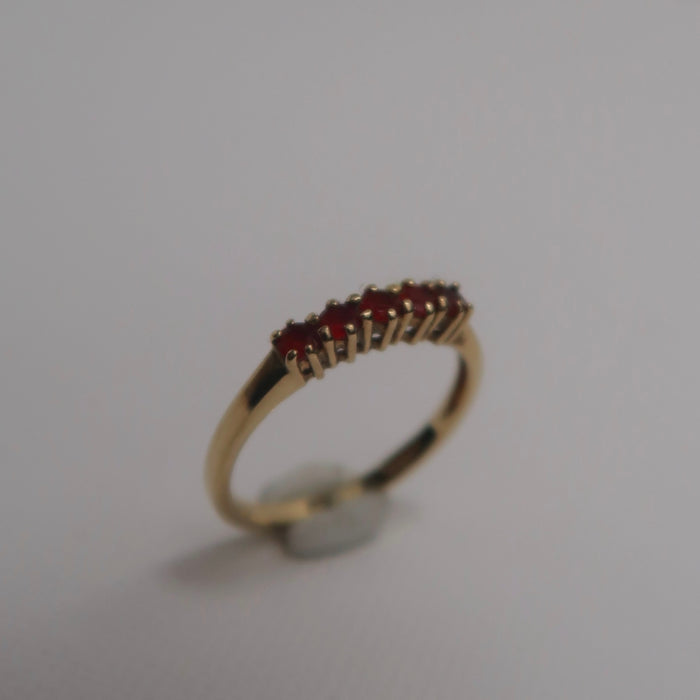 5 Stone Orange Garnet Ring