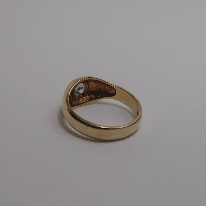 Single Stone Gypsy CZ Ring