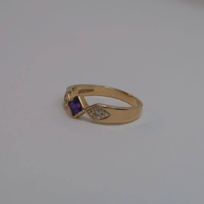 Amethyst & Diamond Ring