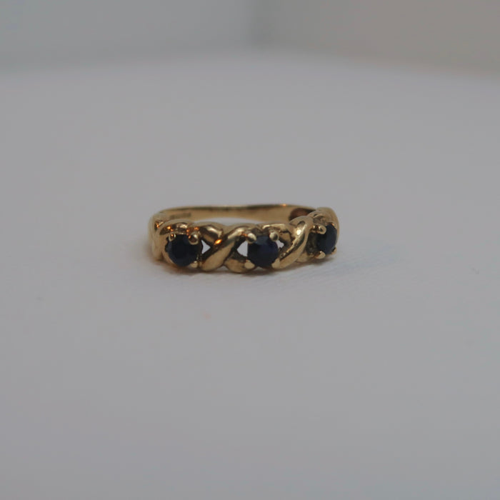 3 Stone Sapphire Ring