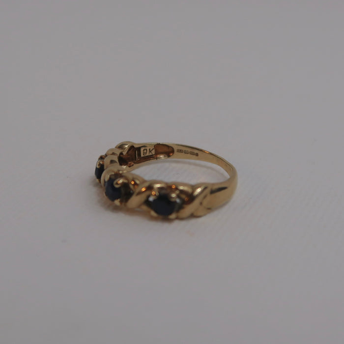 3 Stone Sapphire Ring