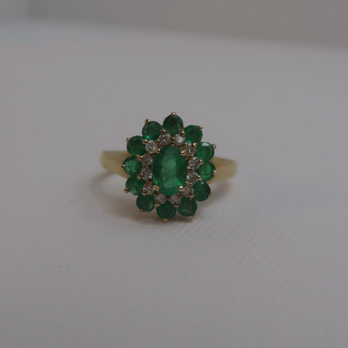 Emerald Cluster Ring