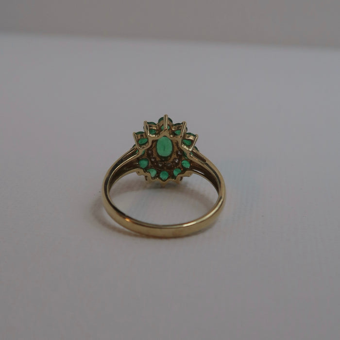Emerald Cluster Ring