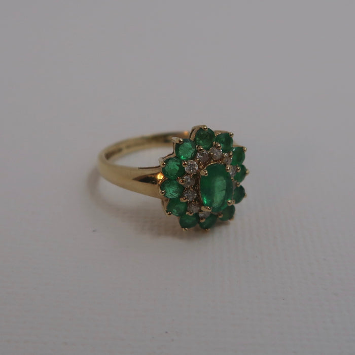 Emerald Cluster Ring