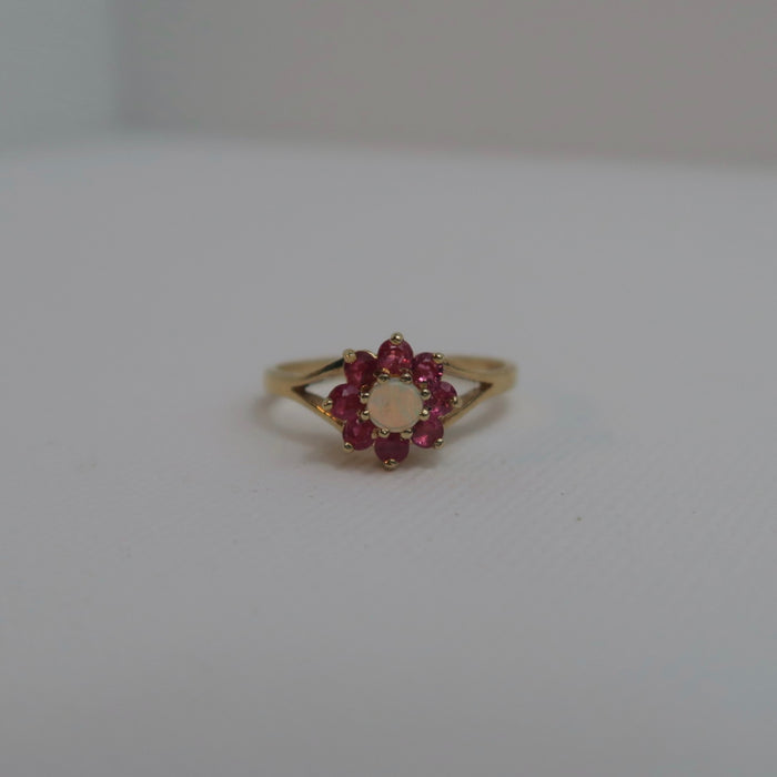 Ruby & Opal Cluster Ring