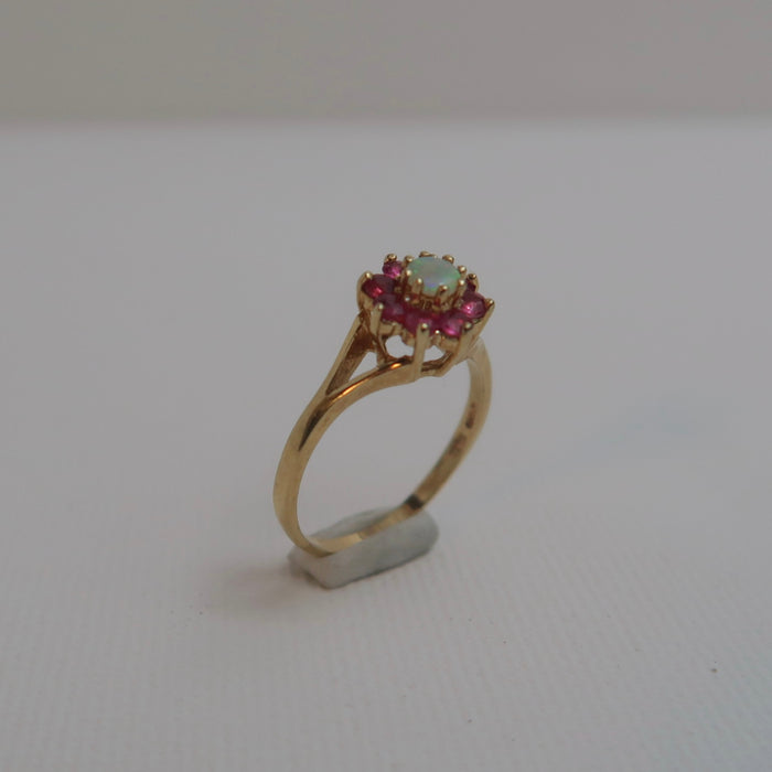 Ruby & Opal Cluster Ring