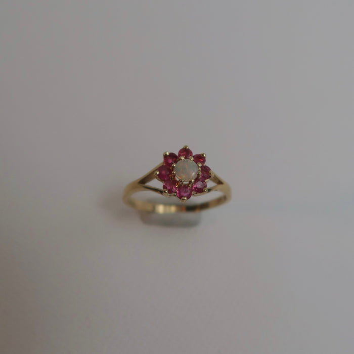 Ruby & Opal Cluster Ring