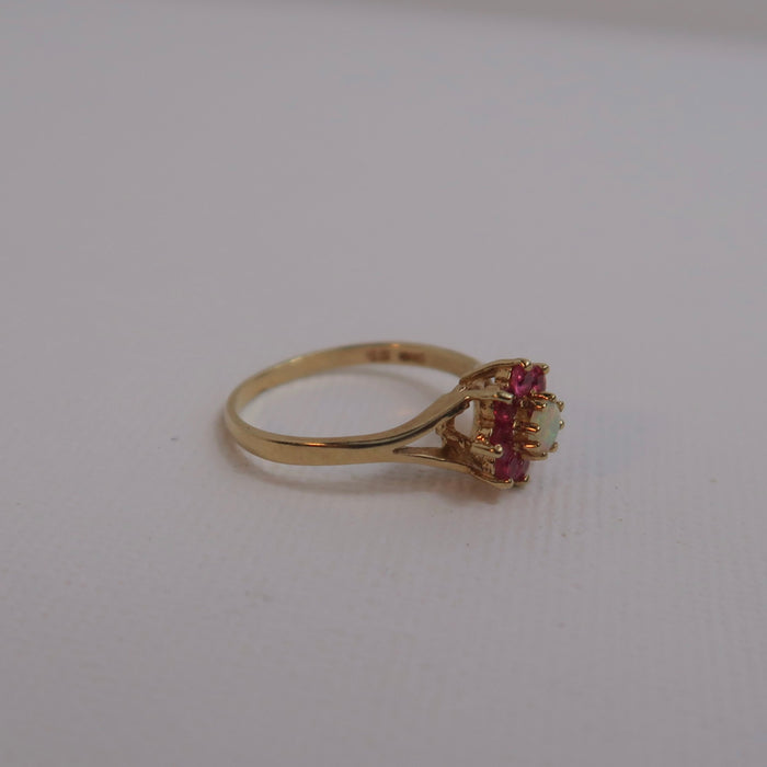 Ruby & Opal Cluster Ring