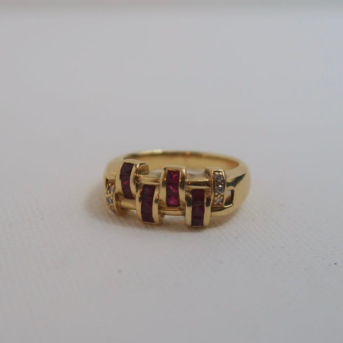 Chunky Ruby & Diamond Ring