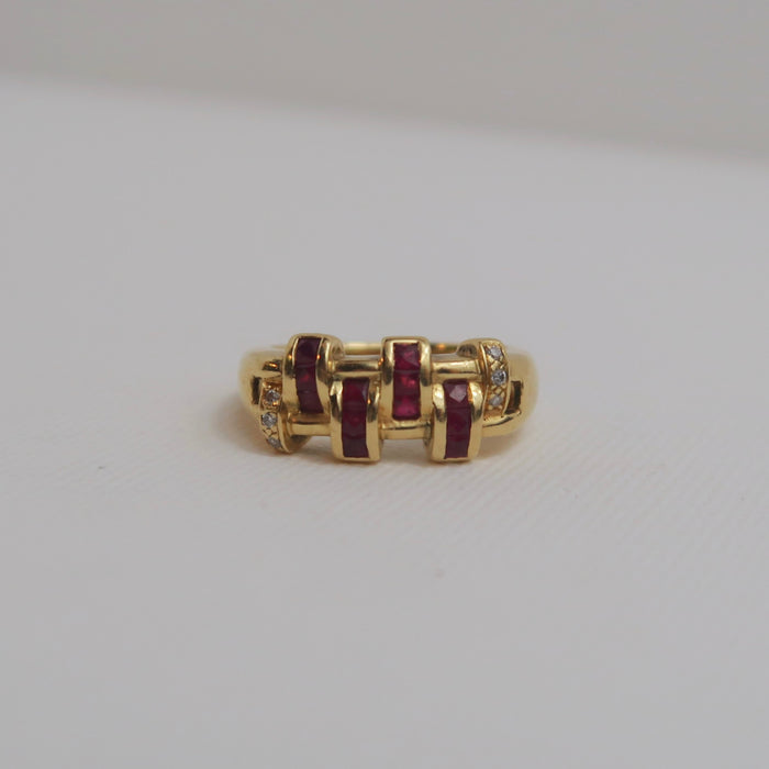 Chunky Ruby & Diamond Ring