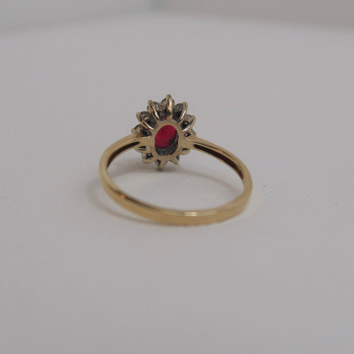 CZ Ruby Cluster Ring
