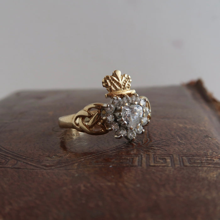 CZ Claddagh Ring