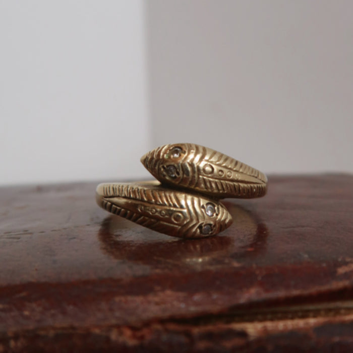 Heavy Double Serpent Ring (Large Size)