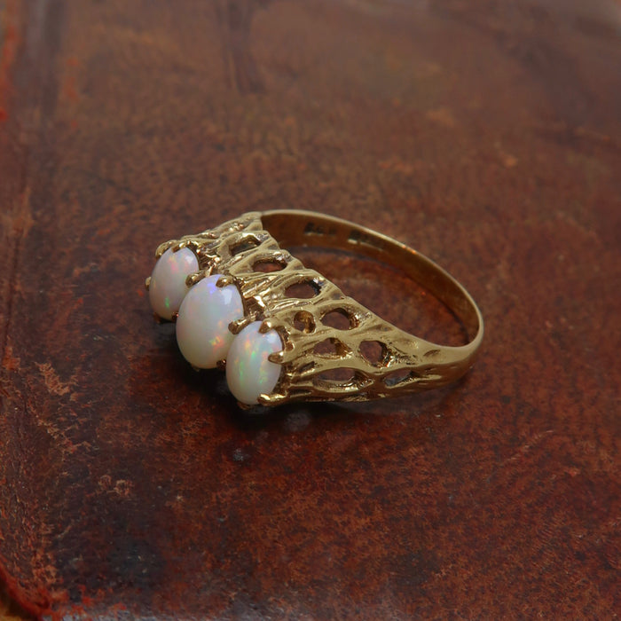 High Set Openwork Opal Ring