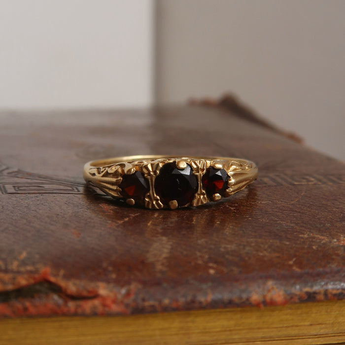 Garnet Trilogy Ring (1985)