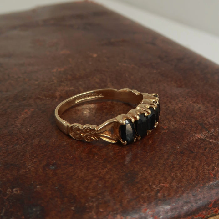 5 Stone Dark Sapphire Ring (1990)