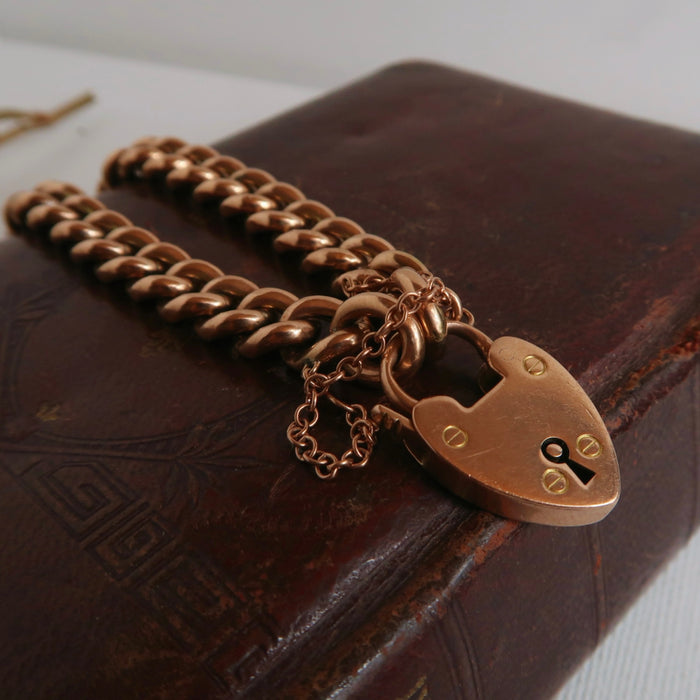 Antique Curb Padlock Bracelet