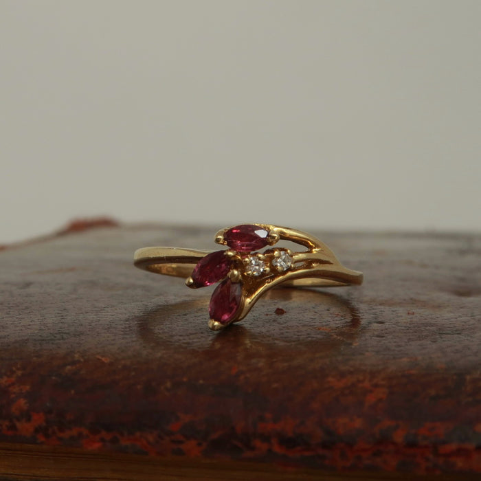 Dainty Pink Tourmaline & CZ Ring