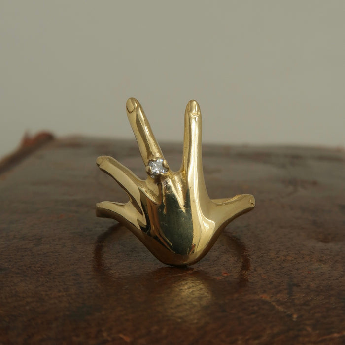 Hand Ring with CZ