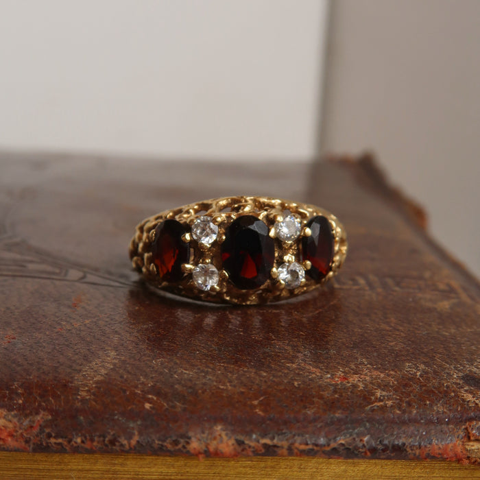 Garnet & CZ Ring (1983)