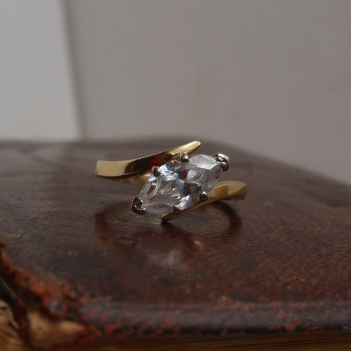 Marquise Topaz Twist Band Ring