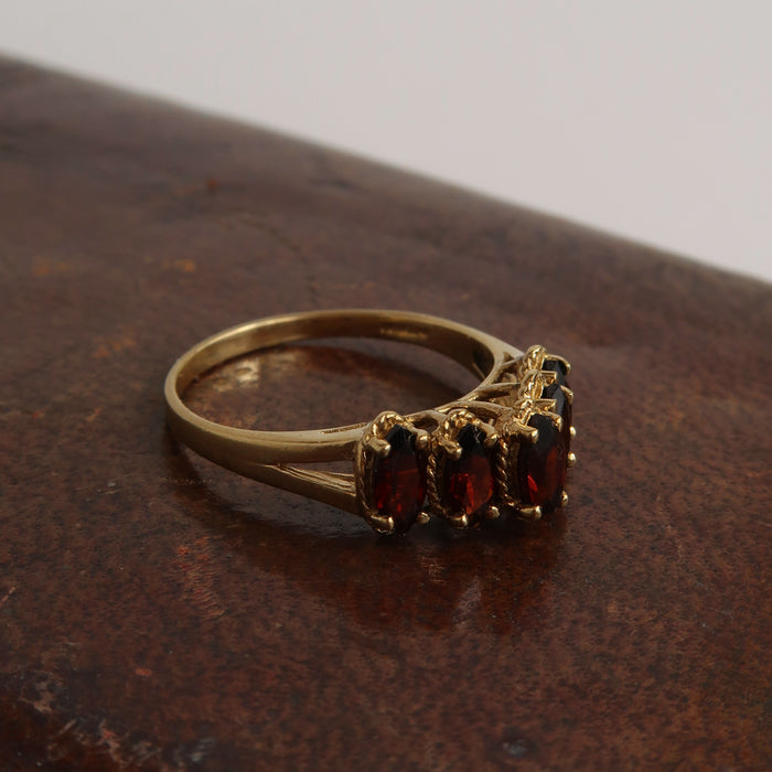Garnet 5 Stone Ring