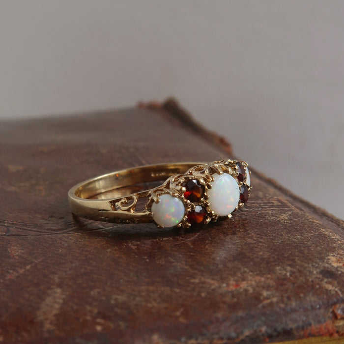 Opal & Garnet Ring