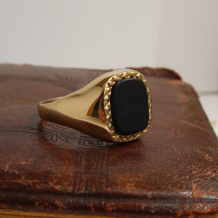 Fancy Onyx Signet Ring