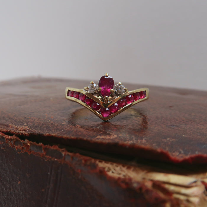 Ruby Wishbone Ring