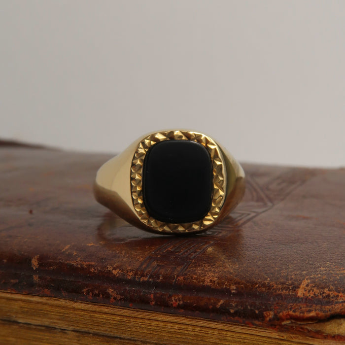 Fancy Onyx Signet Ring