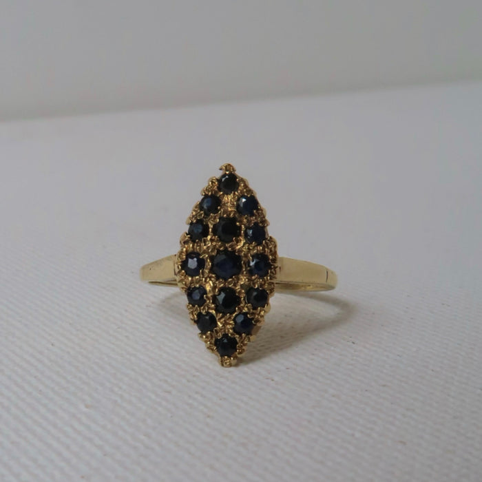 Marquise Cluster Sapphire Ring