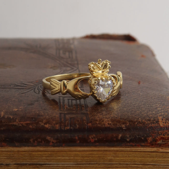 CZ Claddagh Ring