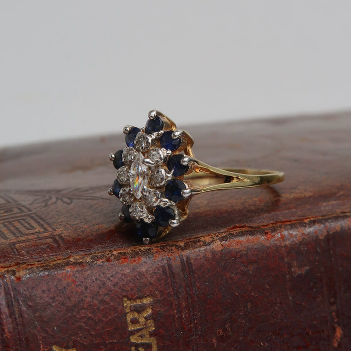 14ct Sapphire and Diamond Oval Cluster