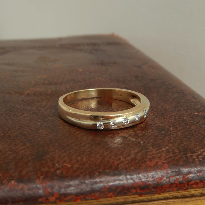 Gold Five-Stone CZ Wave Ring