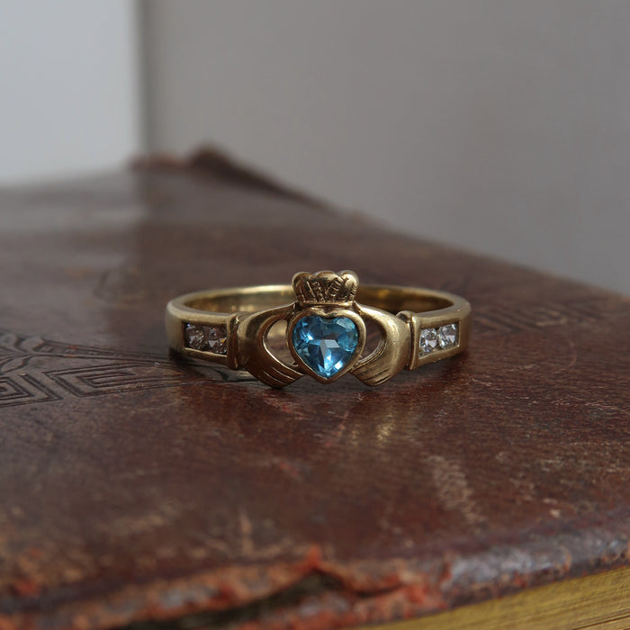 Blue Topaz Claddagh