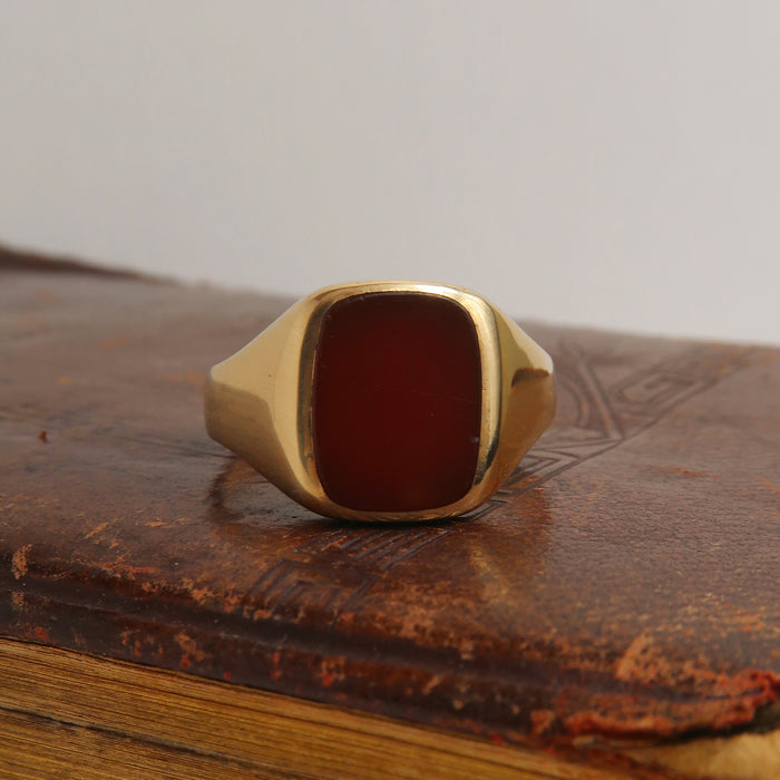 Chunky Red Carnelian Signet Ring (1973)