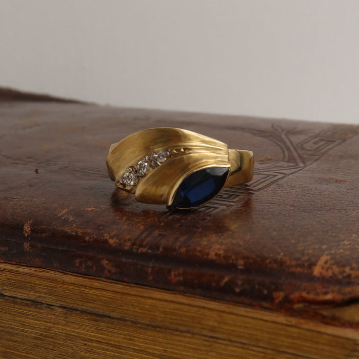 Sapphire and Diamond Brushed Ring (1989)