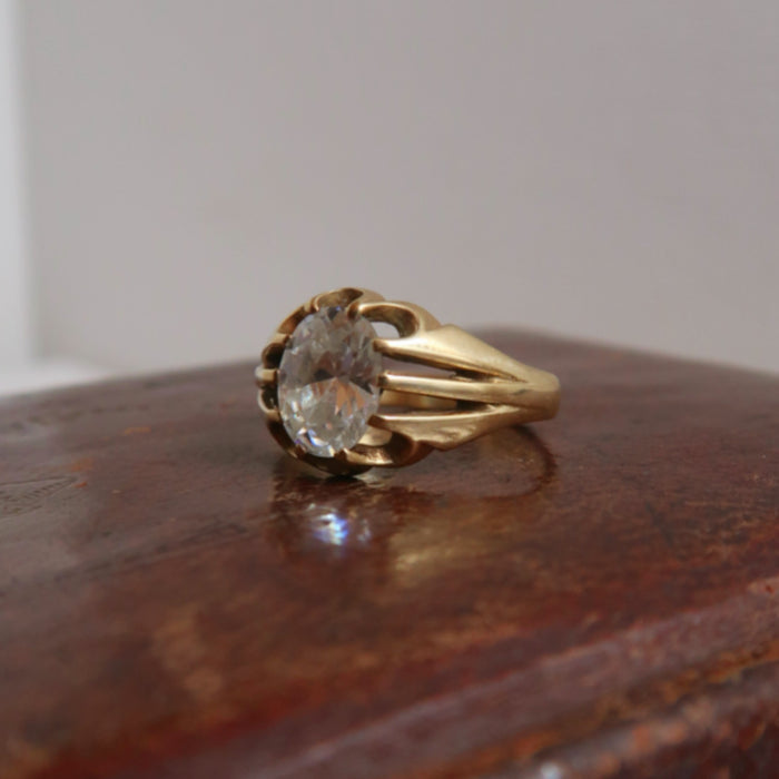 Chunky Split Band CZ Ring