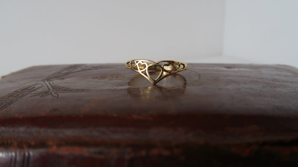 Heart Wishbone Ring