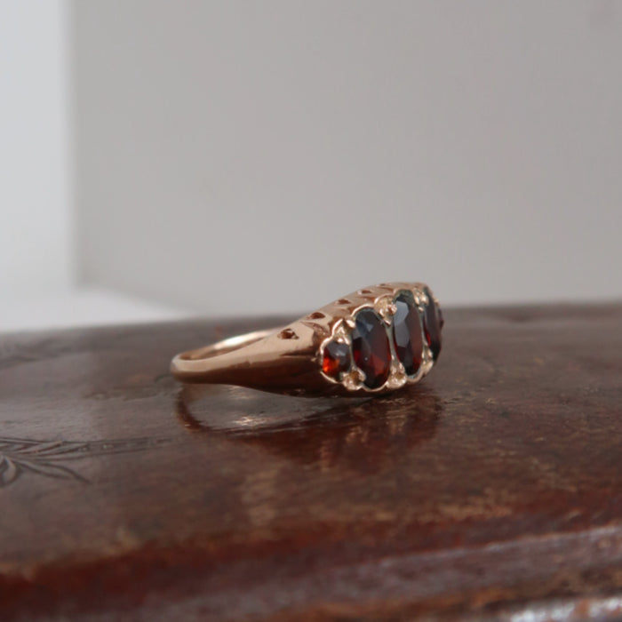 5 Stone Garnet Ring