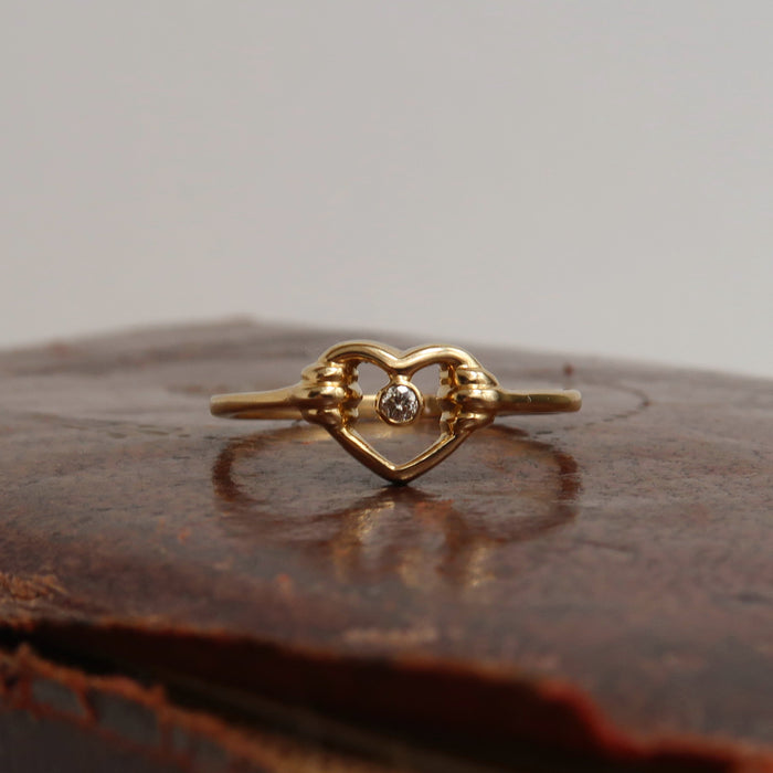 14ct Openwork Heart Diamond Ring