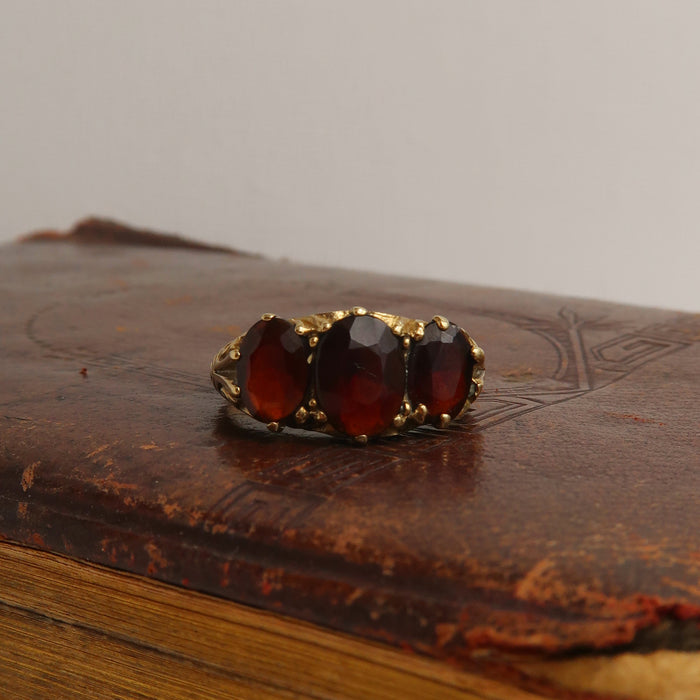 Garnet 3 Stone Ring (1979)