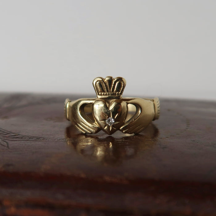 Heavy Diamond Set Claddagh