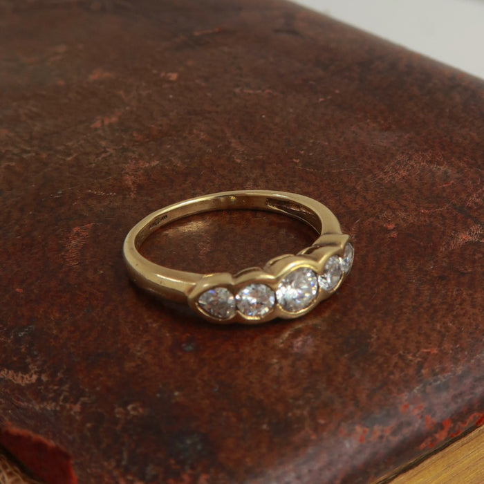 5 Stone Bezel Set Ring